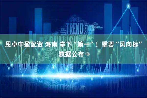 恩卓中盈配资 海南 拿下“第一”！重要“风向标” 数据公布→